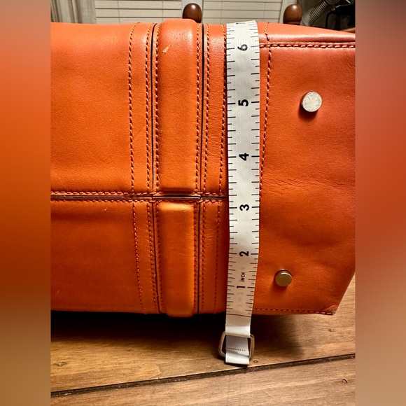Ann Taylor Orange Leather Square Tote - Picture 8 of 13